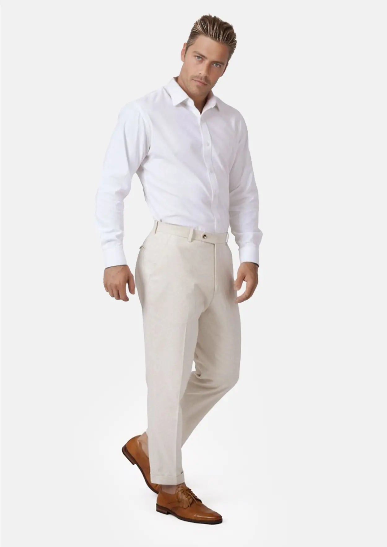 Sand Linen Pants - SARTORO