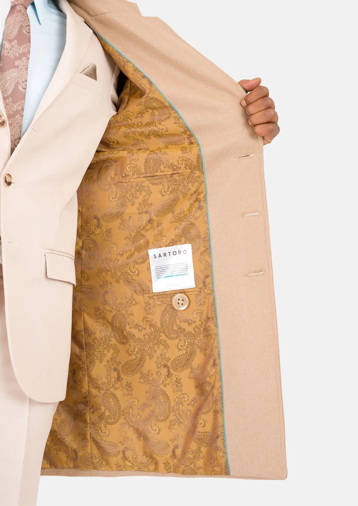 Sand Wool Classic Overcoat - SARTORO
