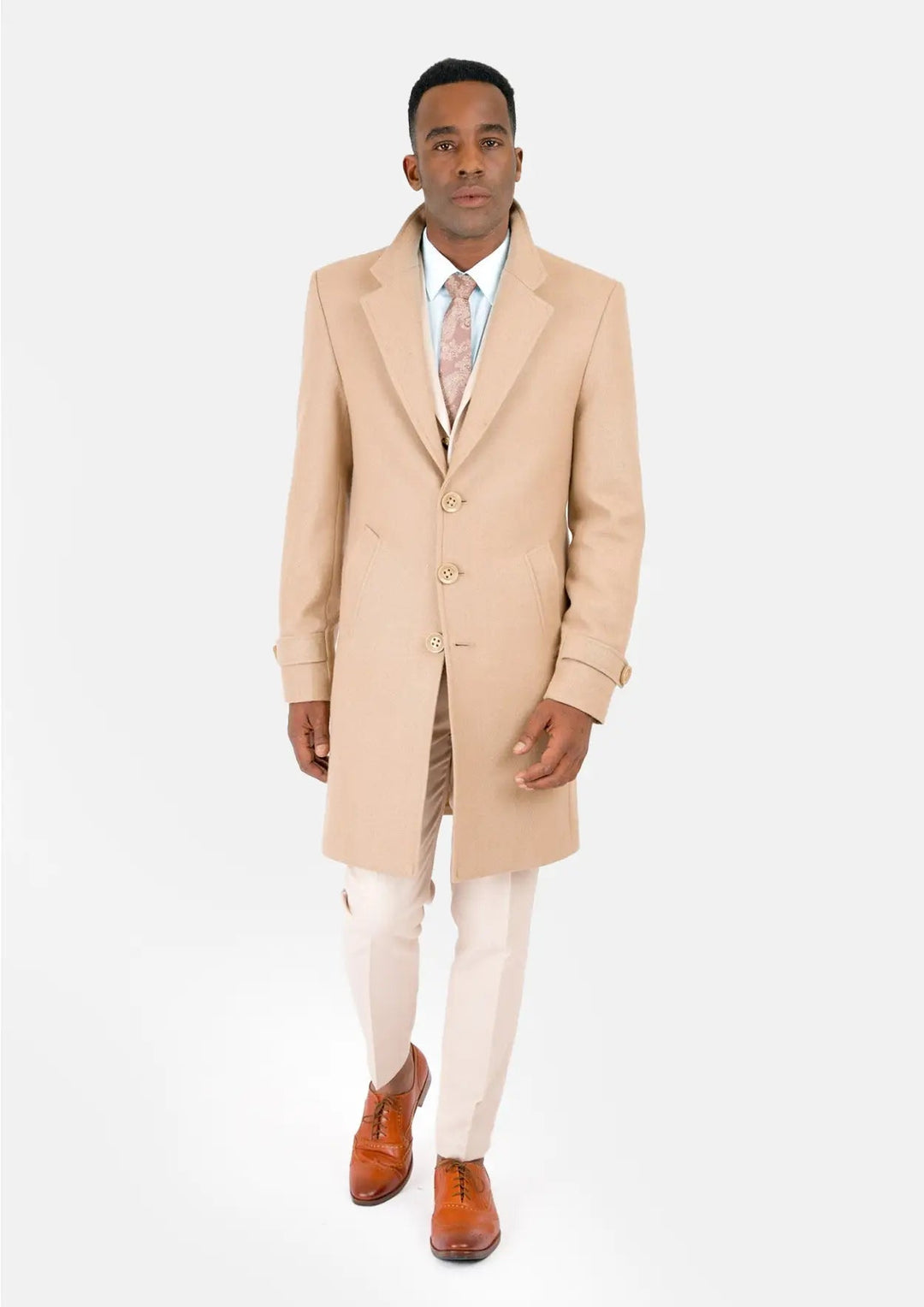 Sand Wool Classic Overcoat - SARTORO