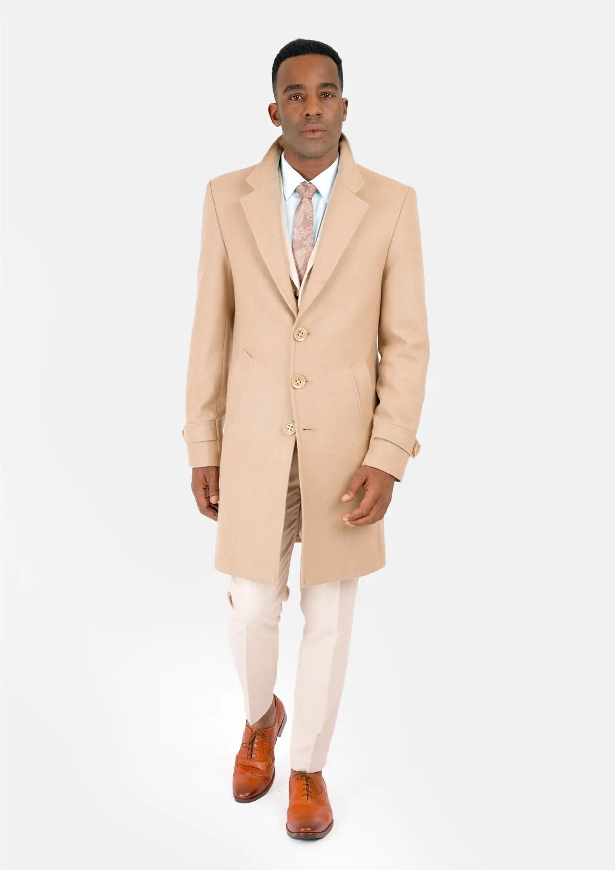Sand Wool Classic Overcoat - SARTORO