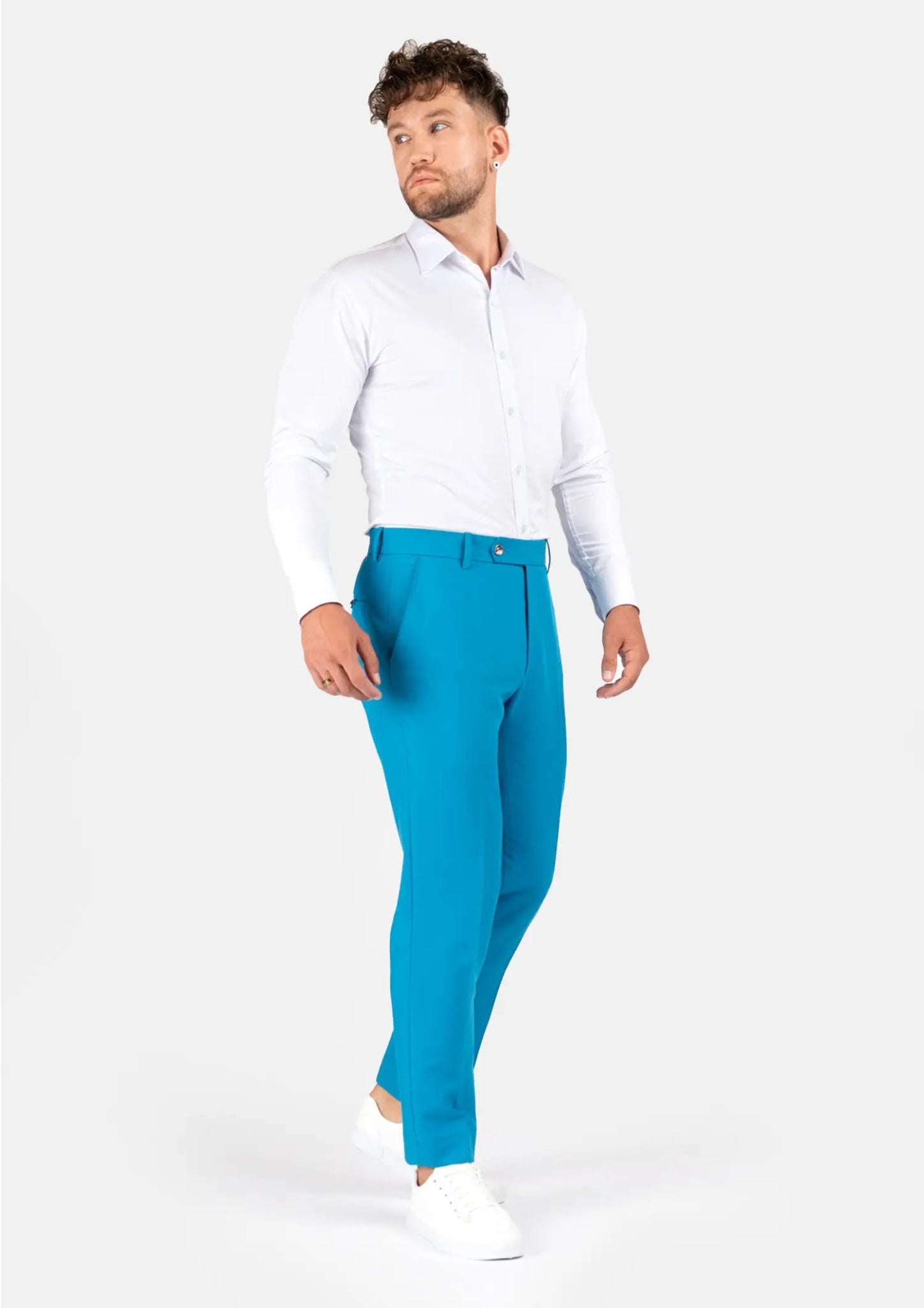 Sapphire Blue Stretch Pants - SARTORO