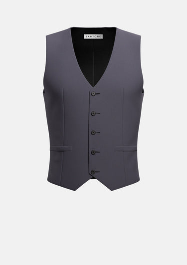 Shadow Grey Cotton Vest - SARTORO