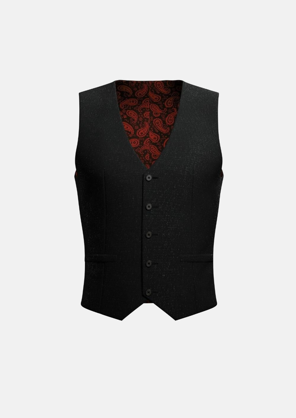 Shimmer Black Vest - SARTORO