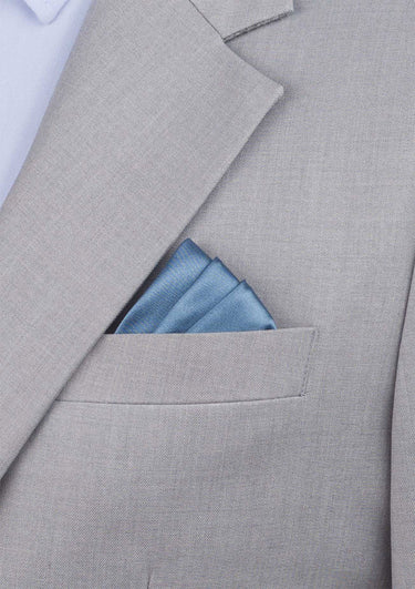 Silk Satin Air Force Blue Pocket Square - SARTORO