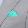 Silk Satin Aquamarine Pocket Square - SARTORO