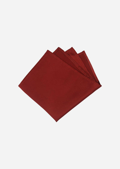 Silk Satin Burnt Red Pocket Square - SARTORO