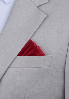 Silk Satin Burnt Red Pocket Square - SARTORO