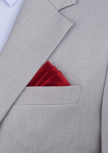 Silk Satin Burnt Red Pocket Square - SARTORO