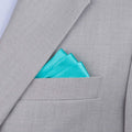 Silk Satin Capri Blue Pocket Square - SARTORO