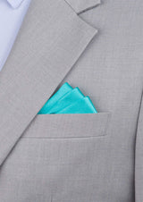 Silk Satin Capri Blue Pocket Square - SARTORO