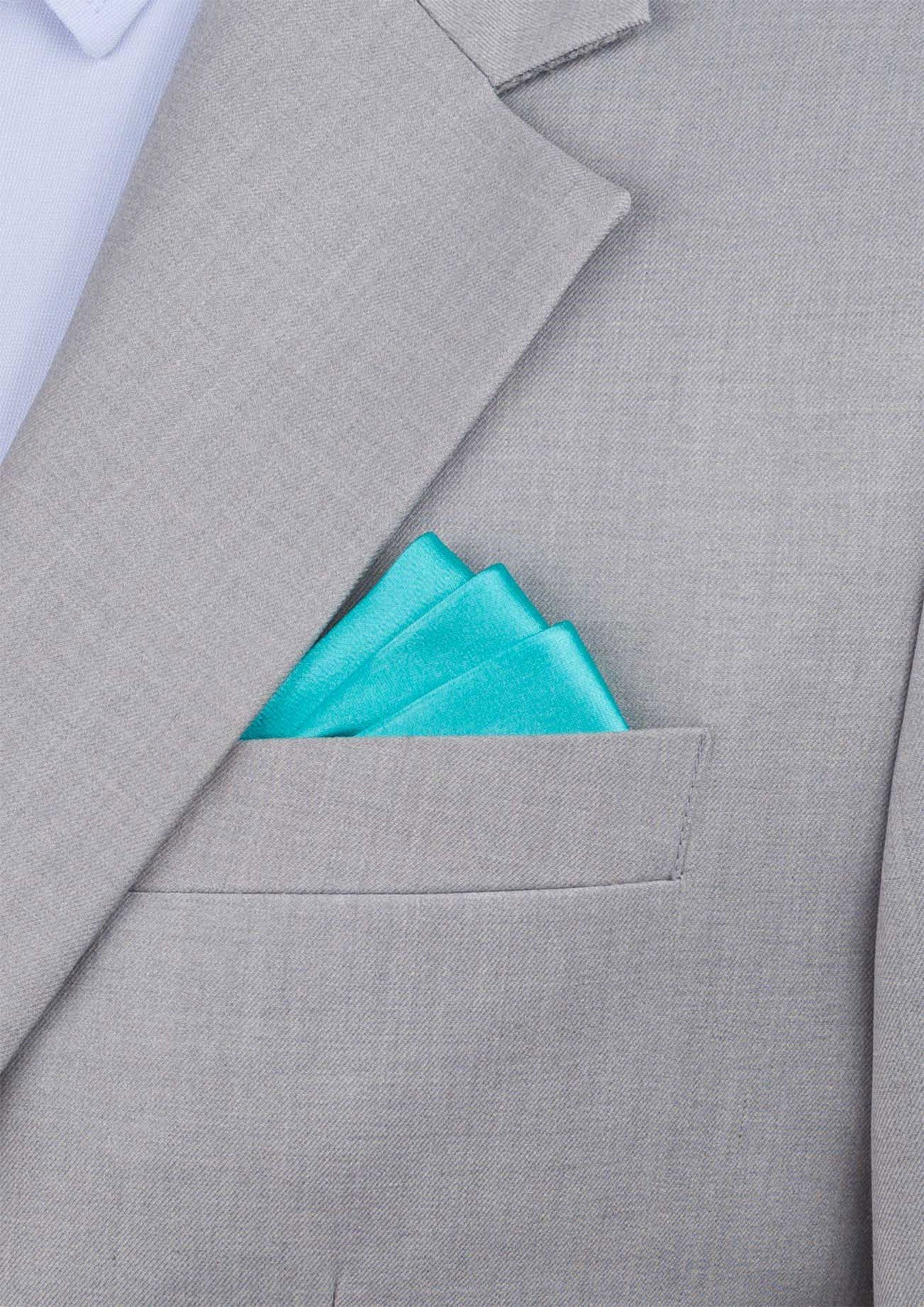 Silk Satin Capri Blue Pocket Square