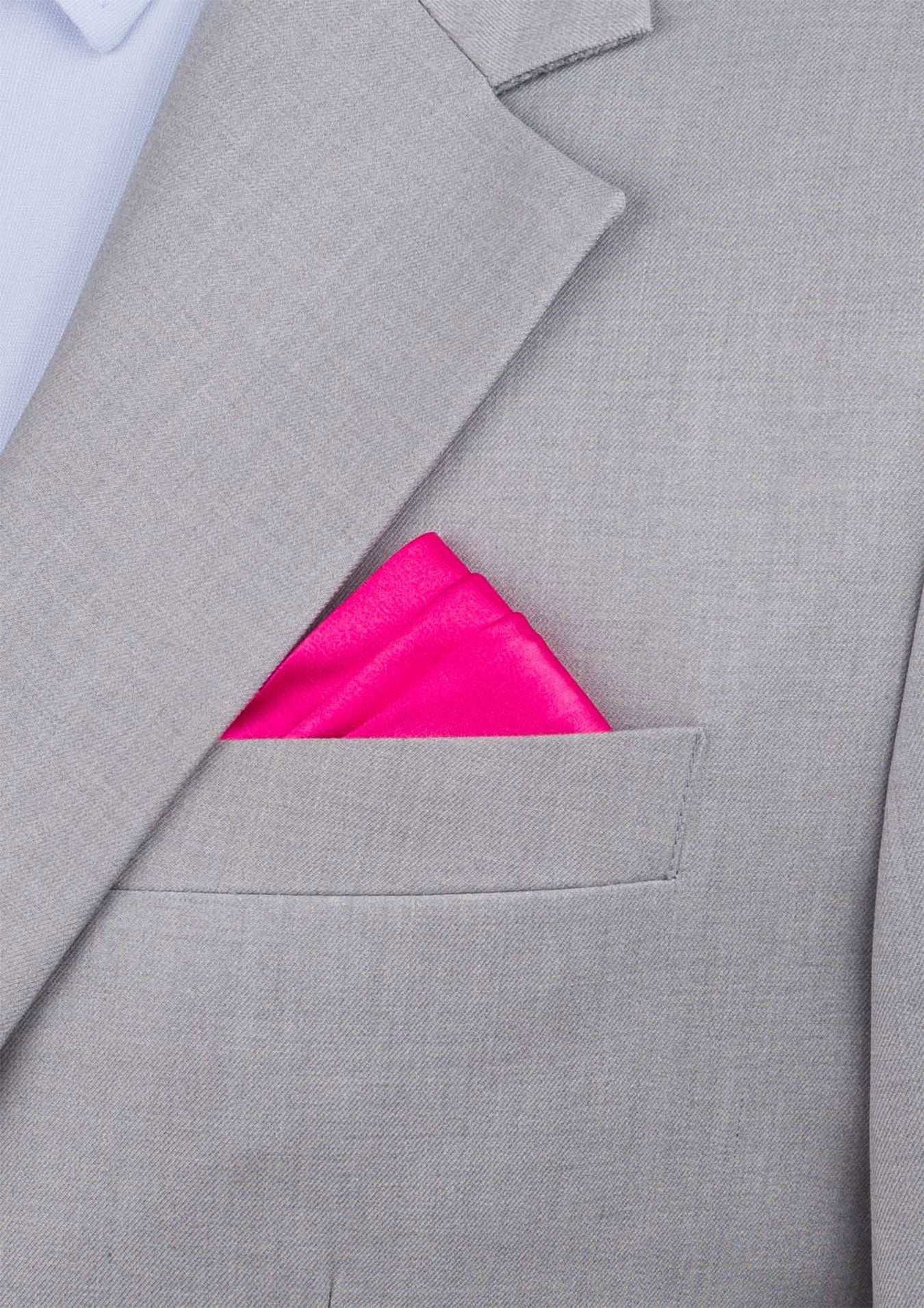 Silk Satin Cerise Pink Pocket Square