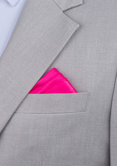 Silk Satin Cerise Pink Pocket Square - SARTORO