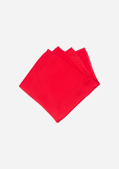 Silk Satin Chili Red Pocket Square - SARTORO