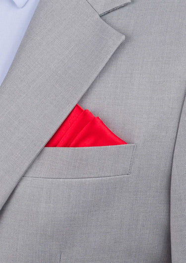 Silk Satin Chili Red Pocket Square - SARTORO