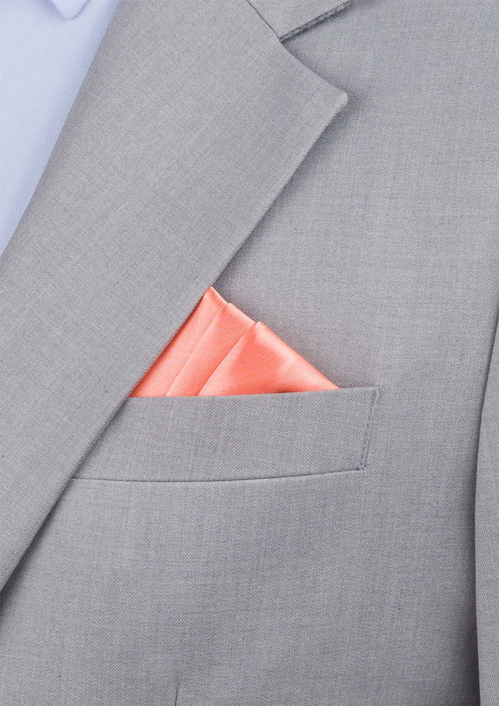 Coral Satin Pocket Square629