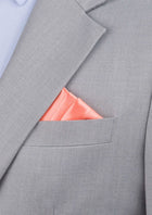 Silk Satin Coral Pocket Square - SARTORO24