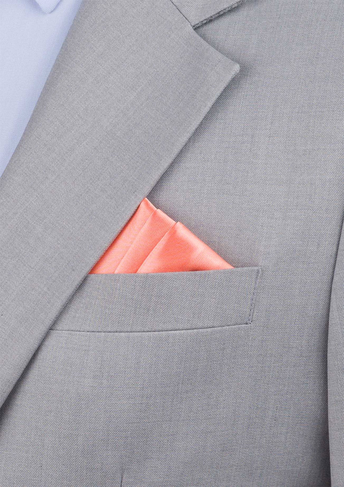 Silk Satin Coral Pocket Square