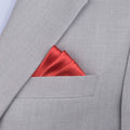 Silk Satin Crimson Red Pocket Square - SARTORO