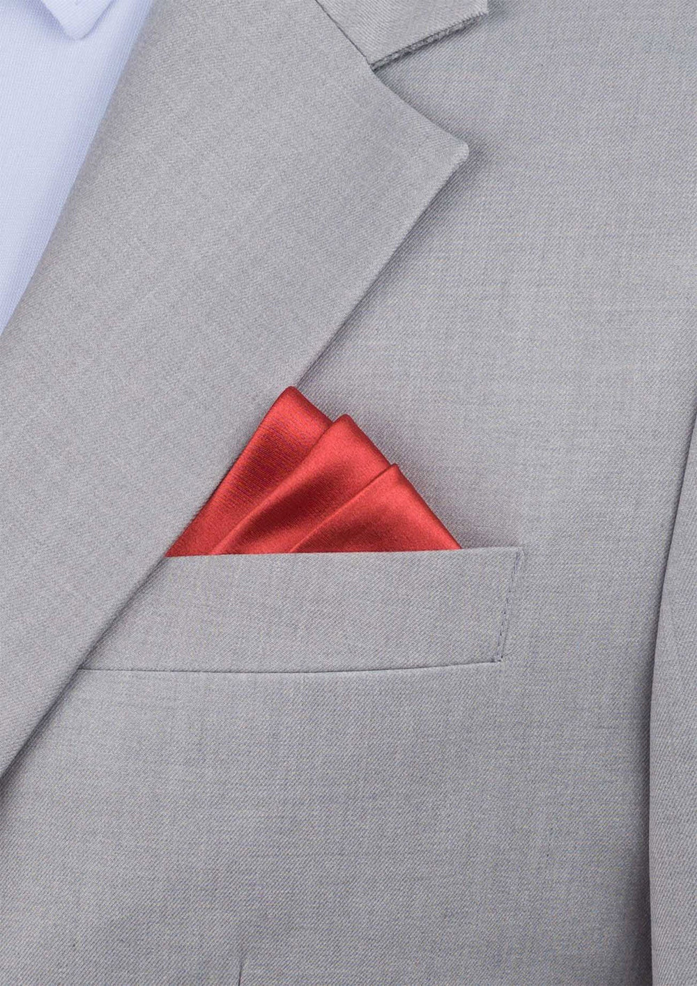 Crimson Red Satin Pocket Square91