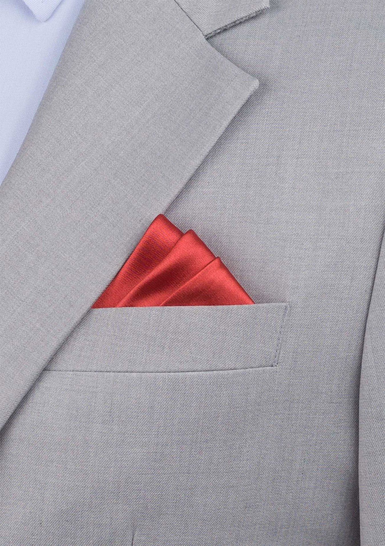 Silk Satin Crimson Red Pocket Square