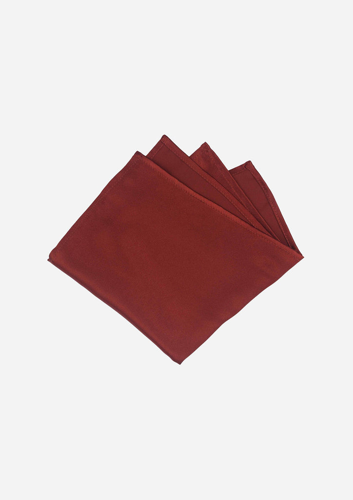 Silk Satin Garnet Red Pocket Square - SARTORO
