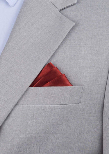 Silk Satin Garnet Red Pocket Square - SARTORO