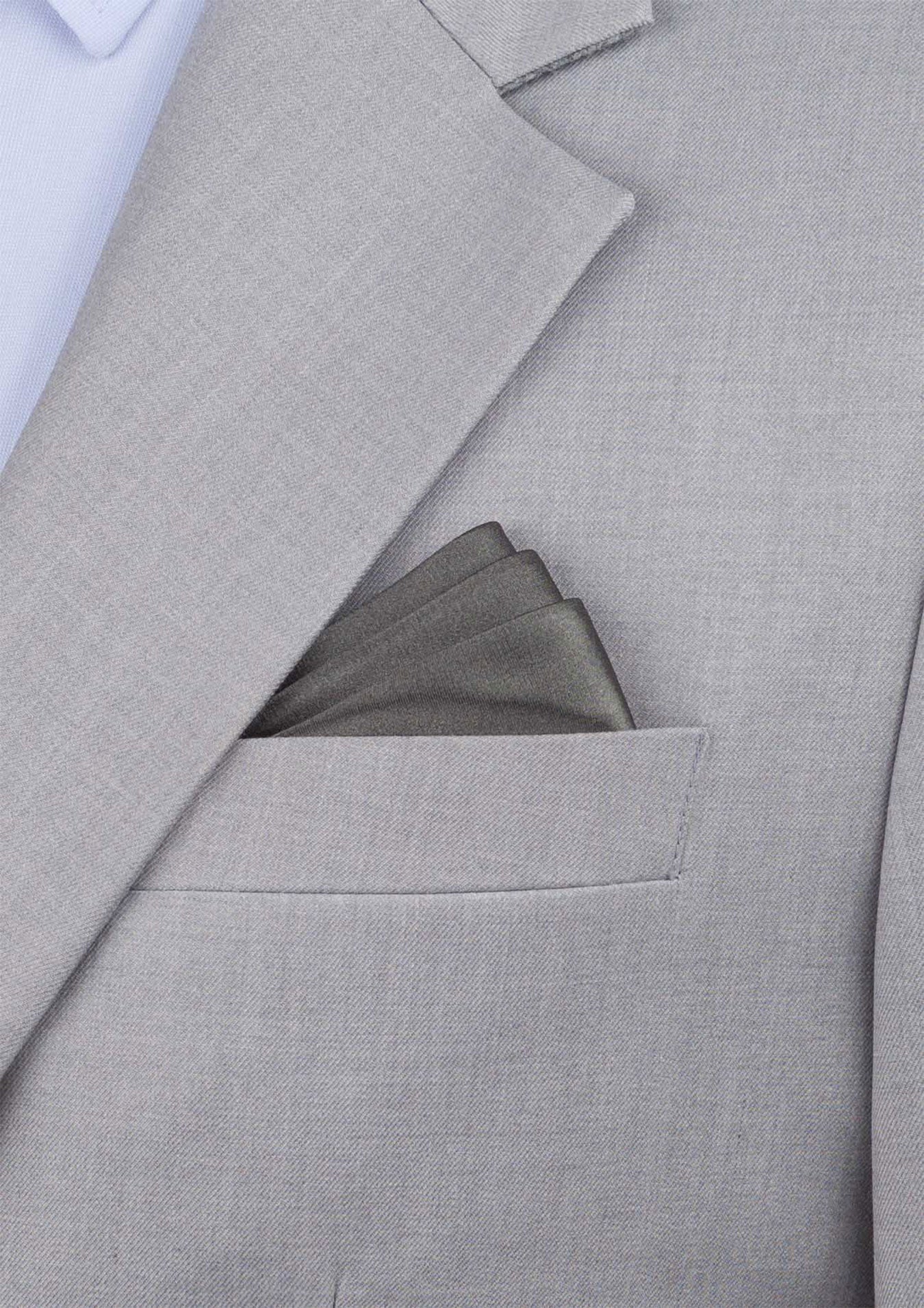 Silk Satin Graphite Grey Pocket Square