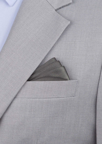 Silk Satin Graphite Grey Pocket Square - SARTORO