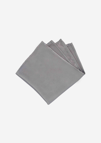 Silk Satin Grey Pocket Square - SARTORO
