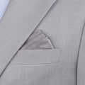 Silk Satin Grey Pocket Square - SARTORO