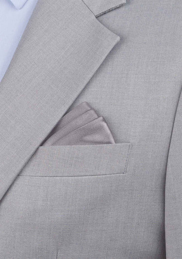 Silk Satin Grey Pocket Square - SARTORO