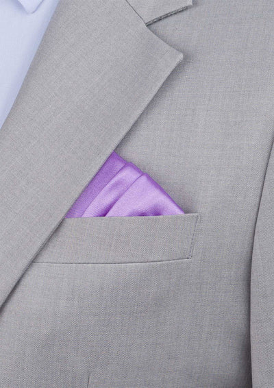 Silk Satin Lavender Purple Pocket Square - SARTORO