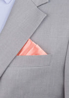 Silk Satin Light Coral Pocket Square - SARTORO150