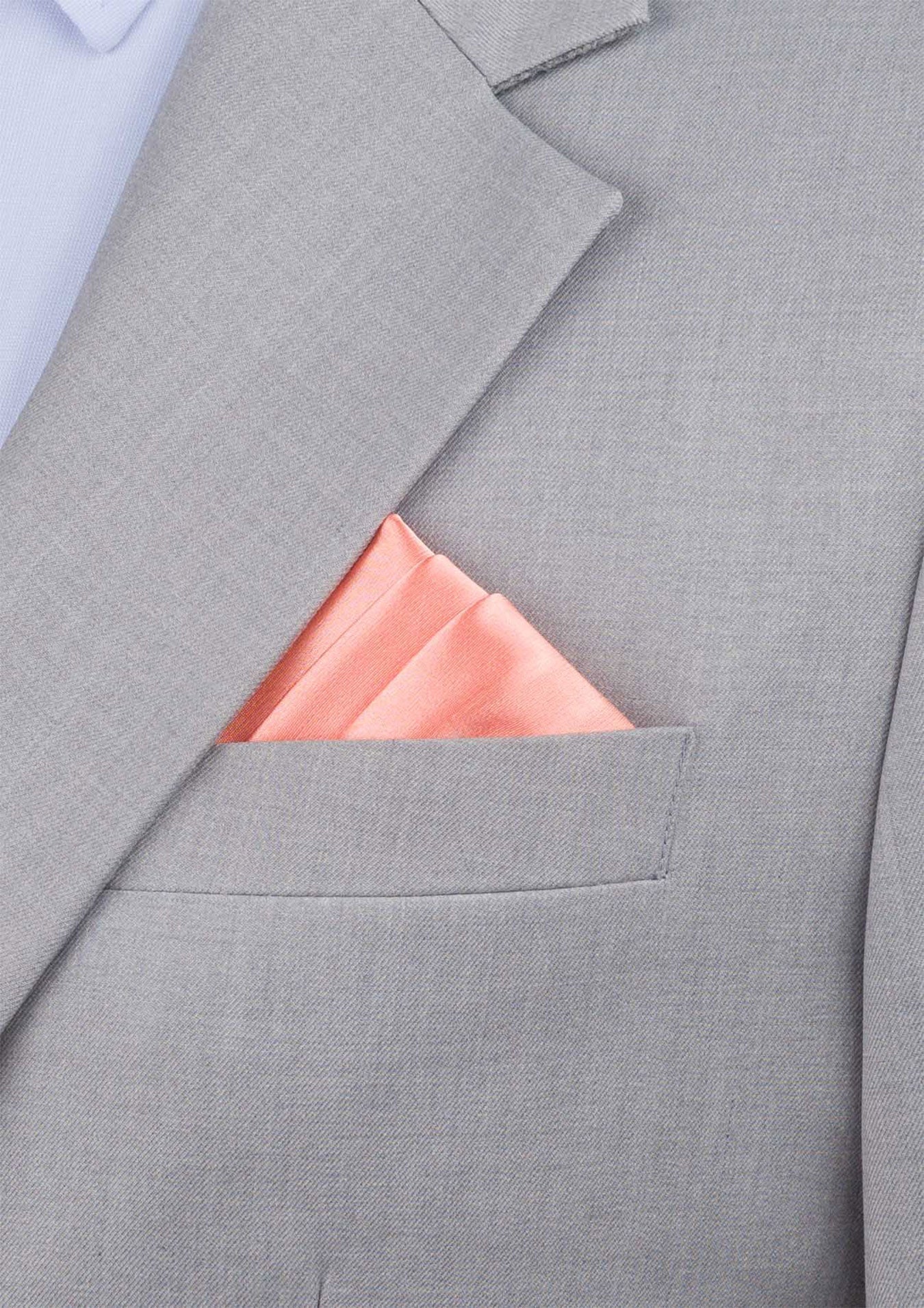 Silk Satin Light Coral Pocket Square