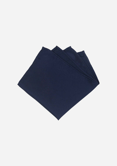 Silk Satin Navy Blue Pocket Square - SARTORO