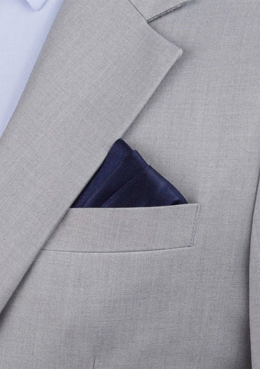 Silk Satin Navy Blue Pocket Square - SARTORO