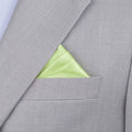 Silk Satin Pear Green Pocket Square - SARTORO