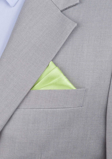 Silk Satin Pear Green Pocket Square - SARTORO