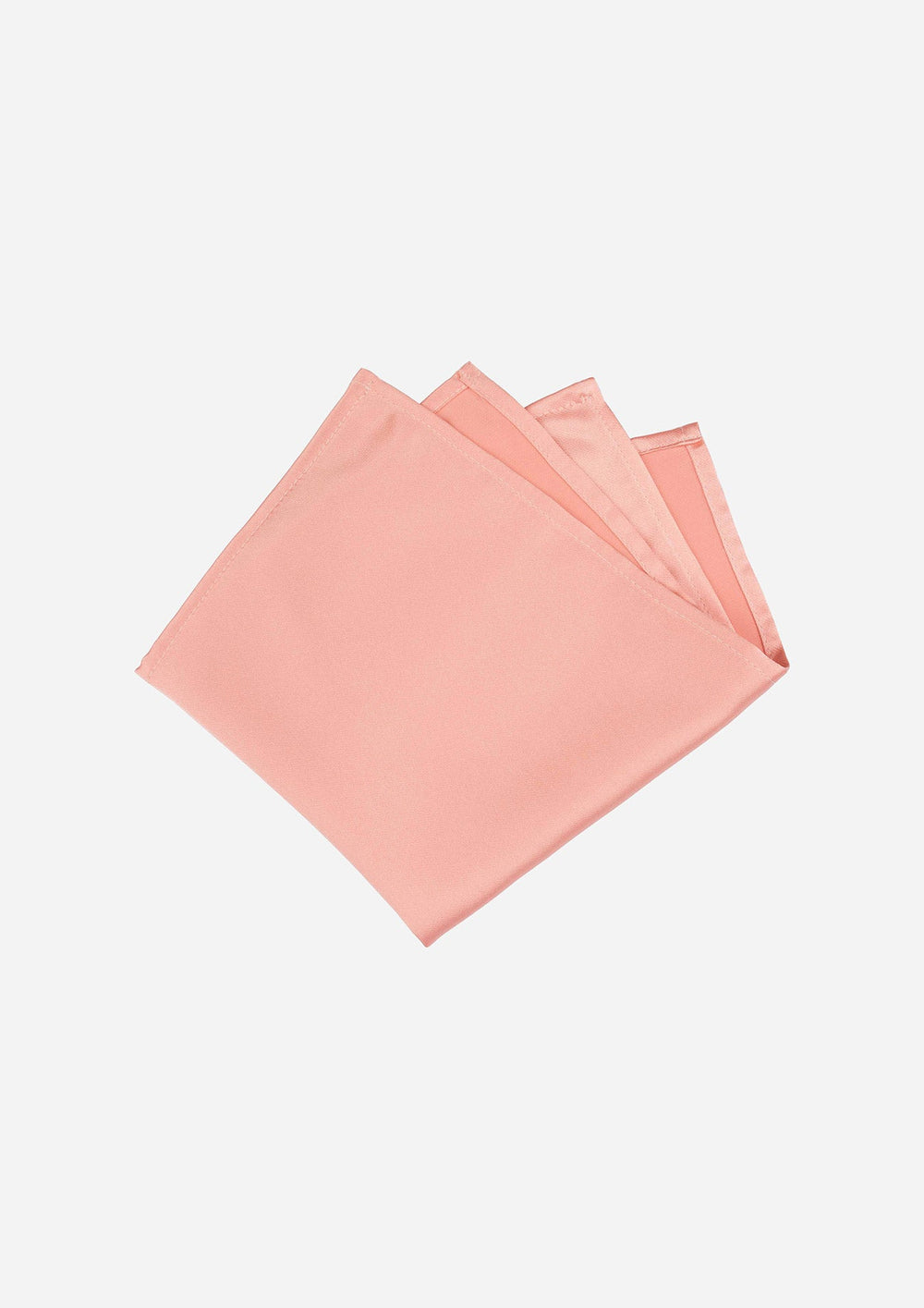 Silk Satin Pink Coral Pocket Square - SARTORO