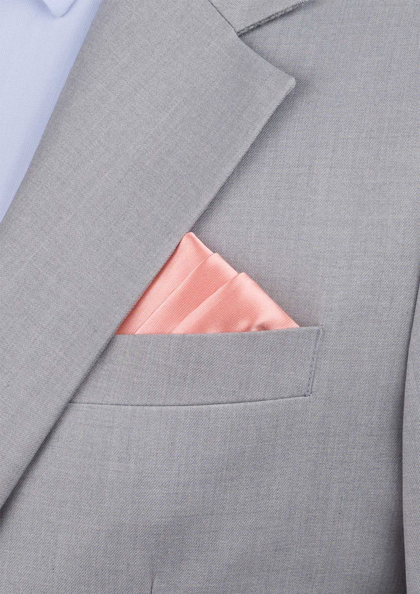 Silk Satin Pink Coral Pocket Square