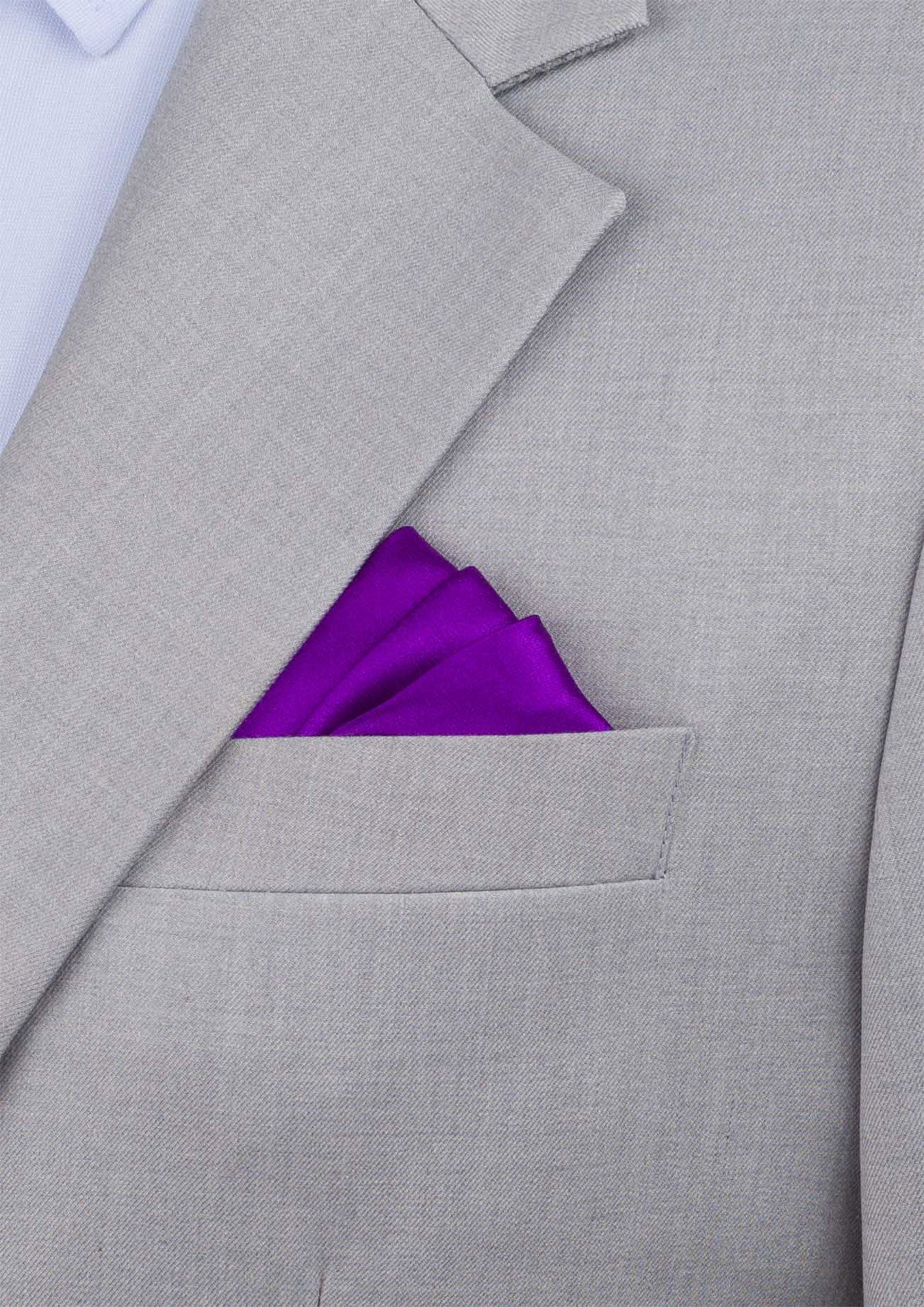 Silk Satin Purple Pocket Square