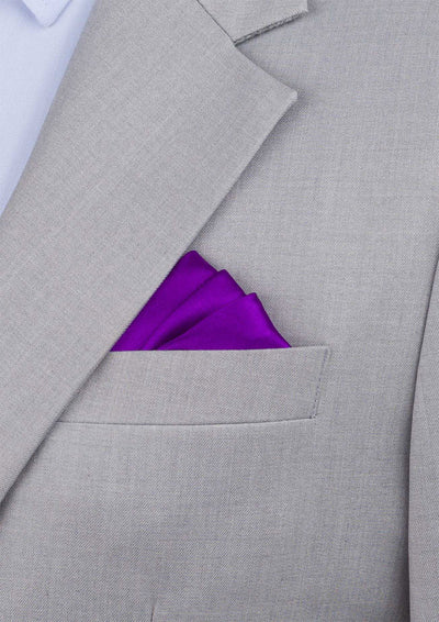 Silk Satin Purple Pocket Square - SARTORO