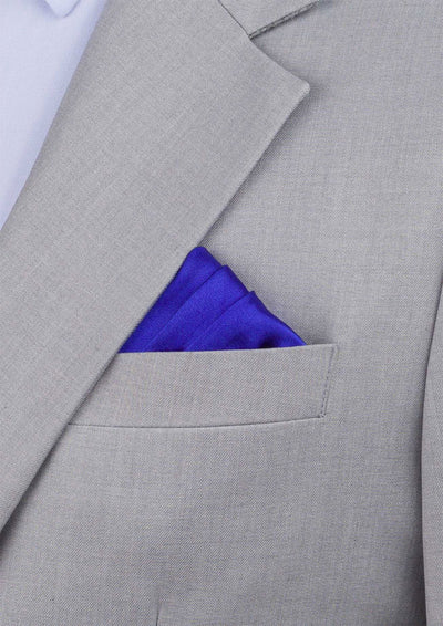 Silk Satin Royal Blue Pocket Square - SARTORO