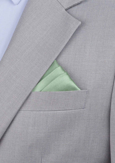 Silk Satin Sage Green Pocket Square - SARTORO