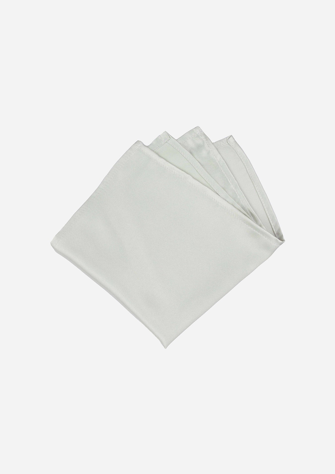 Silk Satin Silver Pearl Pocket Square - SARTORO