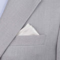 Silk Satin Silver Pearl Pocket Square - SARTORO