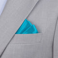 Silk Satin Turquoise Pocket Square - SARTORO