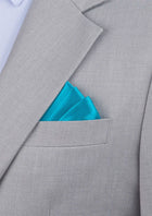 Silk Satin Turquoise Pocket Square - SARTORO588