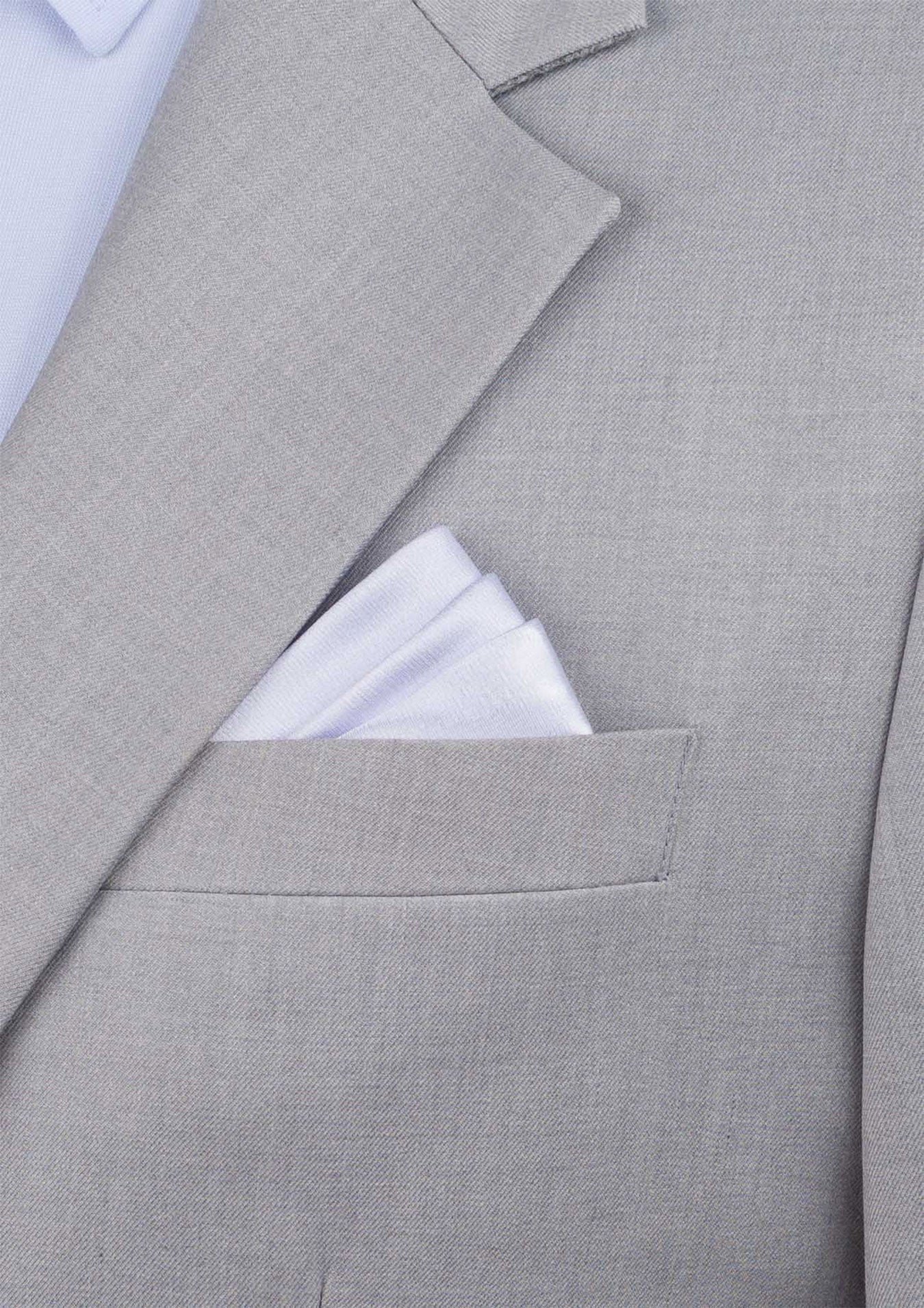 Silk Satin White Pocket Square
